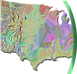 Geologic map of a portion of the US