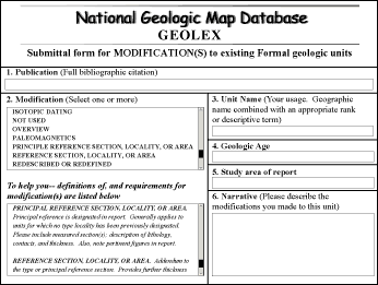 Proposed GEOLEX input form for modifications to existing names